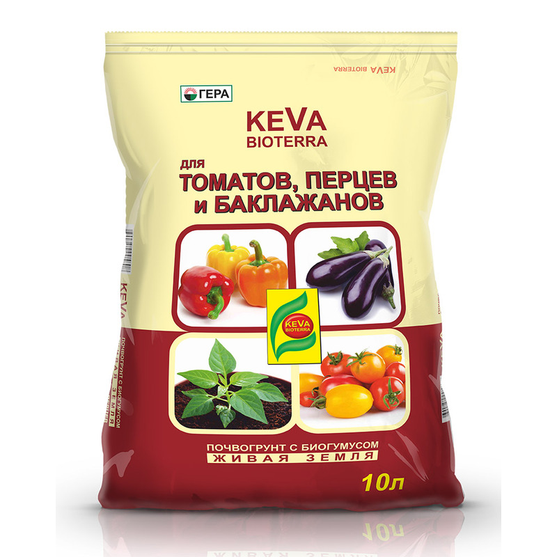 Грунт с биогумусом KEVA BIOTERRA "Для томатов и перцев" 10л